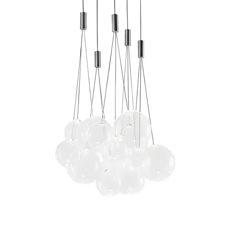 Modern chrome glass ball pendant light for living room