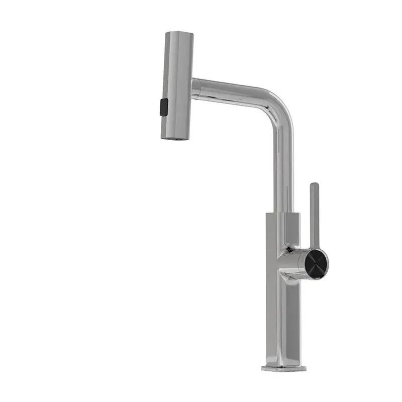 Modern chrome digital display kitchen faucet with pull out sprayer