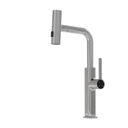 Modern chrome digital display kitchen faucet with pull out sprayer