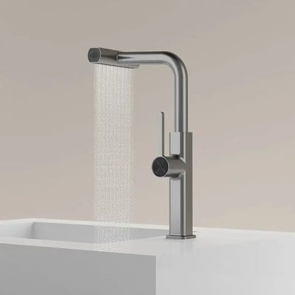 Modern chrome digital display kitchen faucet with pull out sprayer
