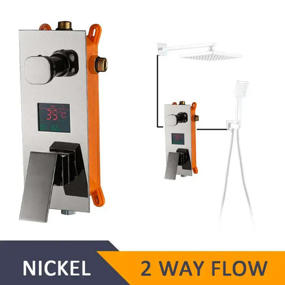 Modern chrome digital shower mixer bathroom temperature control panel