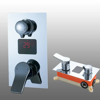 Modern chrome digital shower mixer bathroom temperature control panel