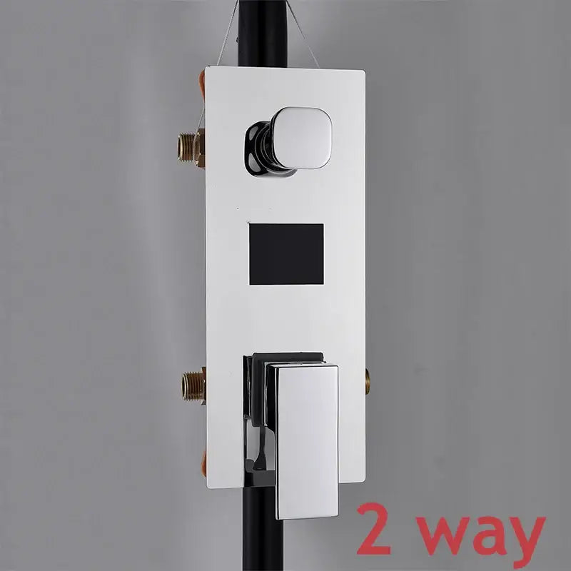 Modern chrome digital triple mixer valve bathroom shower set