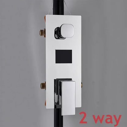 Modern chrome digital triple mixer valve bathroom shower set