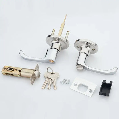 Modern chrome double handle lock kit kitchen door handle