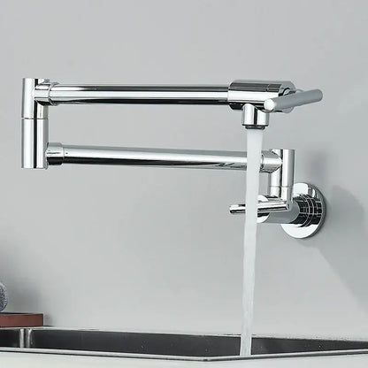 Modern chrome double joint pot filler faucet kitchen wall mount tap