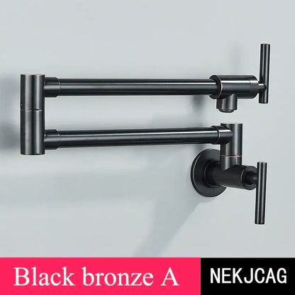 Modern chrome double joint pot filler faucet kitchen wall mount tap