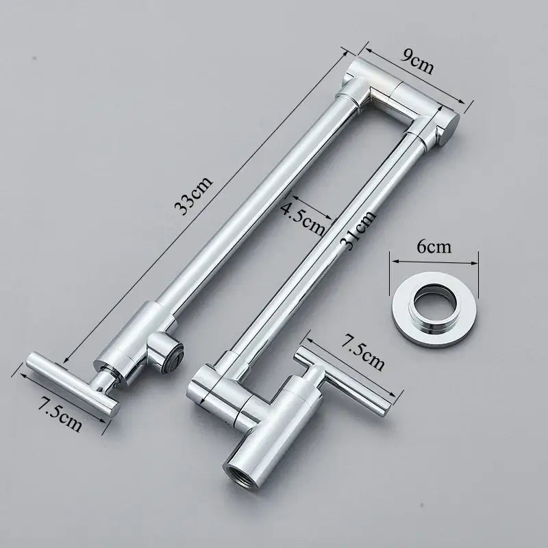 Modern chrome double joint pot filler faucet kitchen wall mount tap