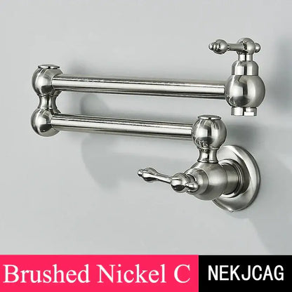 Modern chrome double joint pot filler faucet kitchen wall mount tap