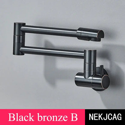 Modern chrome double joint pot filler faucet kitchen wall mount tap
