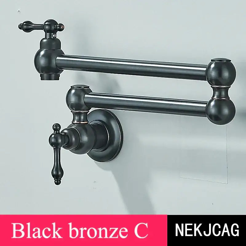 Modern chrome double joint pot filler faucet kitchen wall mount tap