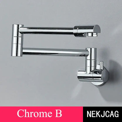 Modern chrome double joint pot filler faucet kitchen wall mount tap