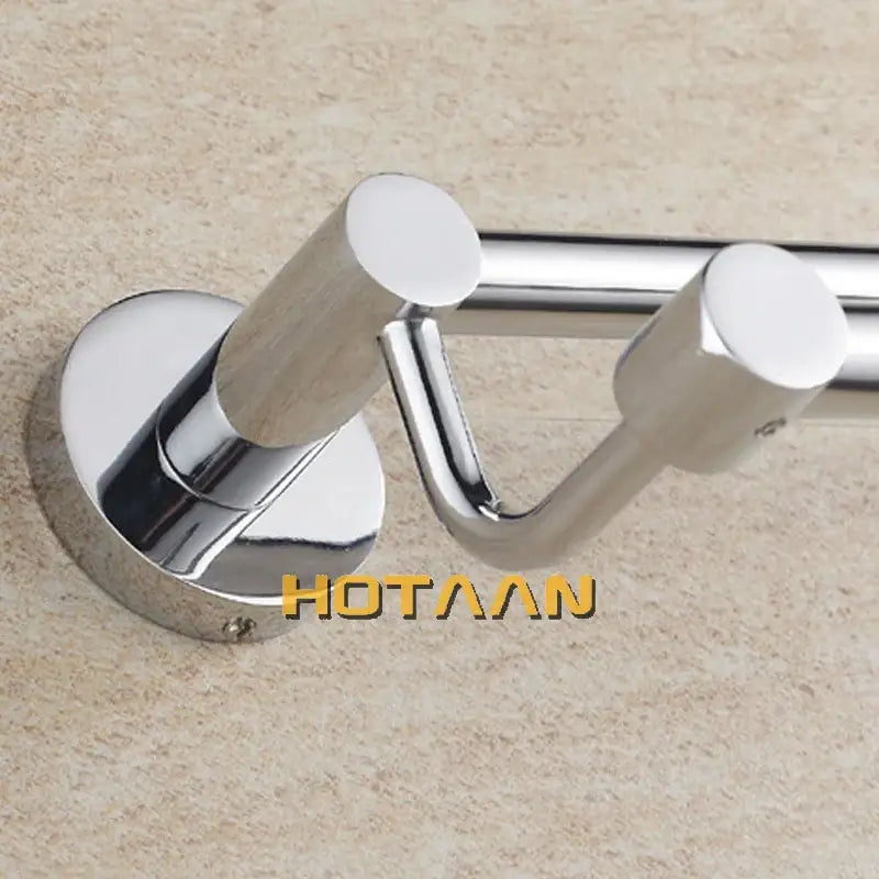 Modern chrome double towel bar bathroom rack