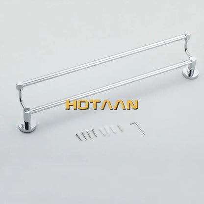Modern chrome double towel bar bathroom rack