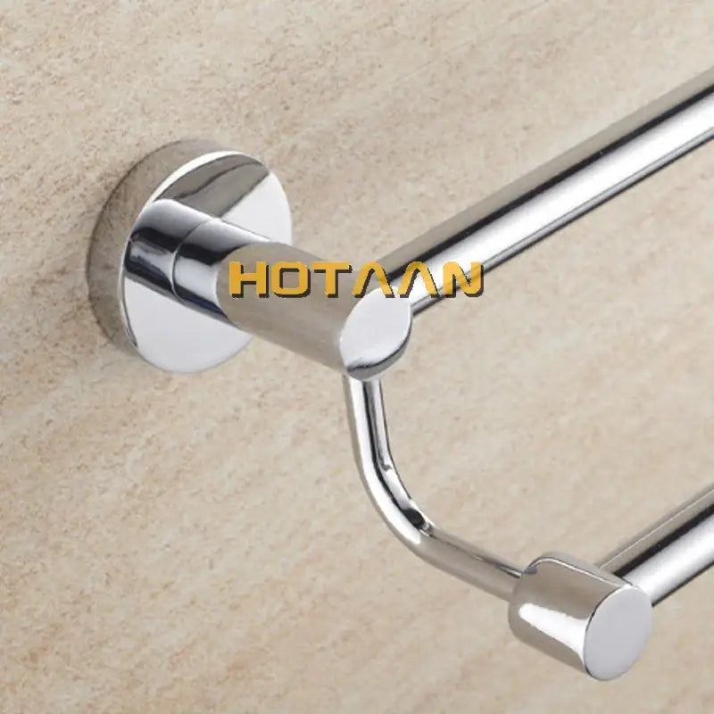 Modern chrome double towel bar bathroom rack