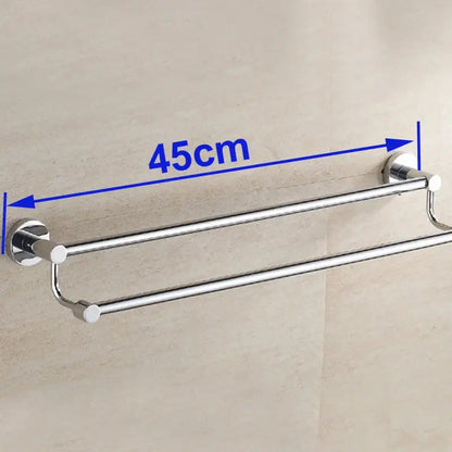 Modern chrome double towel bar bathroom rack