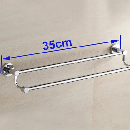 Modern chrome double towel bar bathroom rack