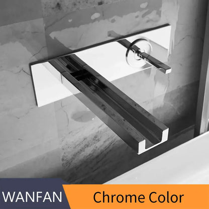 Modern chrome dual handle basin faucet bathroom wall mounted tap
