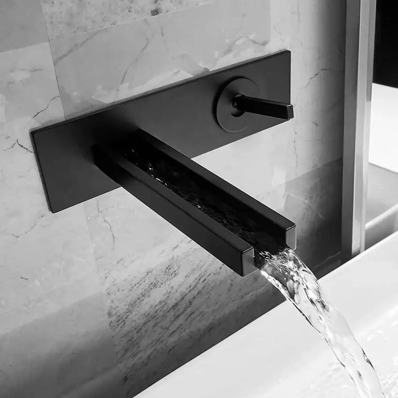 Modern chrome dual handle basin faucet bathroom wall mounted tap