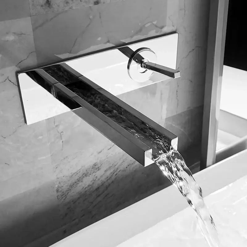 Modern chrome dual handle basin faucet bathroom wall mounted tap