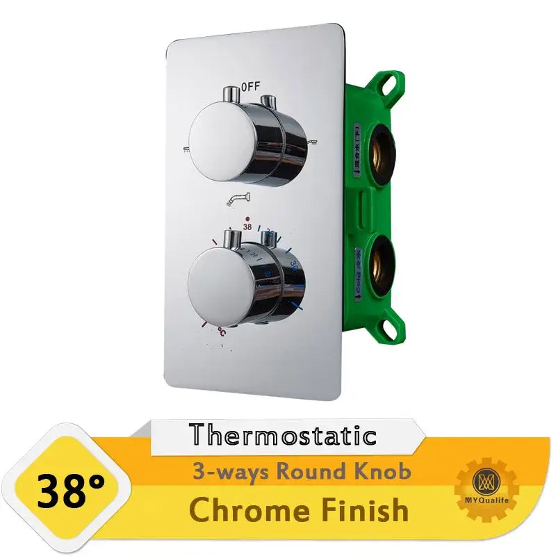 Modern chrome dual handle shower mixer valve bathroom control panel