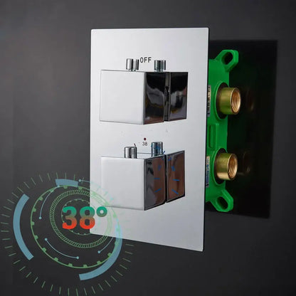 Modern chrome dual handle shower mixer valve bathroom control panel