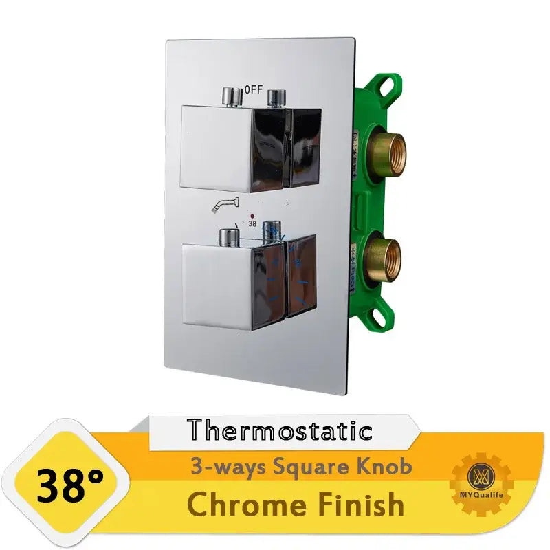 Modern chrome dual handle shower mixer valve bathroom control panel
