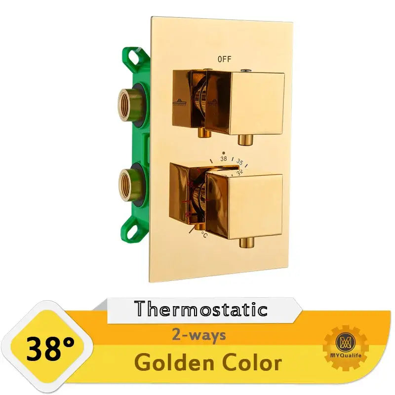 Modern chrome dual handle shower mixer valve bathroom control panel