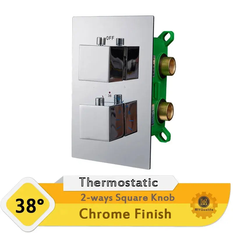 Modern chrome dual handle shower mixer valve bathroom control panel