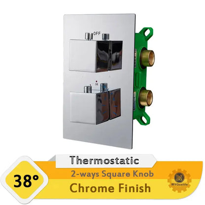 Modern chrome dual handle shower mixer valve bathroom control panel