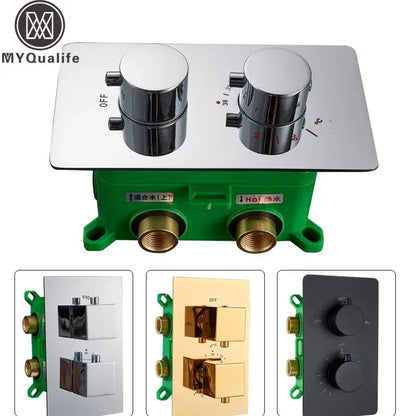 Modern chrome dual handle shower mixer valve bathroom control panel