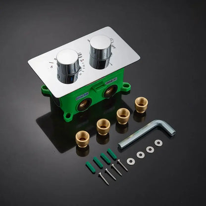 Modern chrome dual handle shower mixer valve bathroom control panel