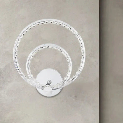 Modern chrome dual ring led wall mounted light bedroom fixture