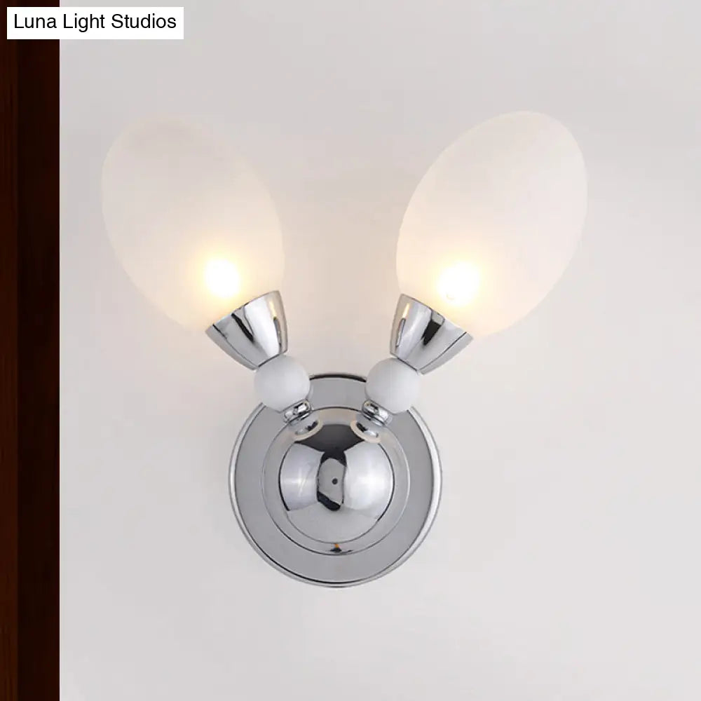 DecorBites™ Modern Chrome Egg Wall Light Fixture with 2/3 White Glass LED Lights