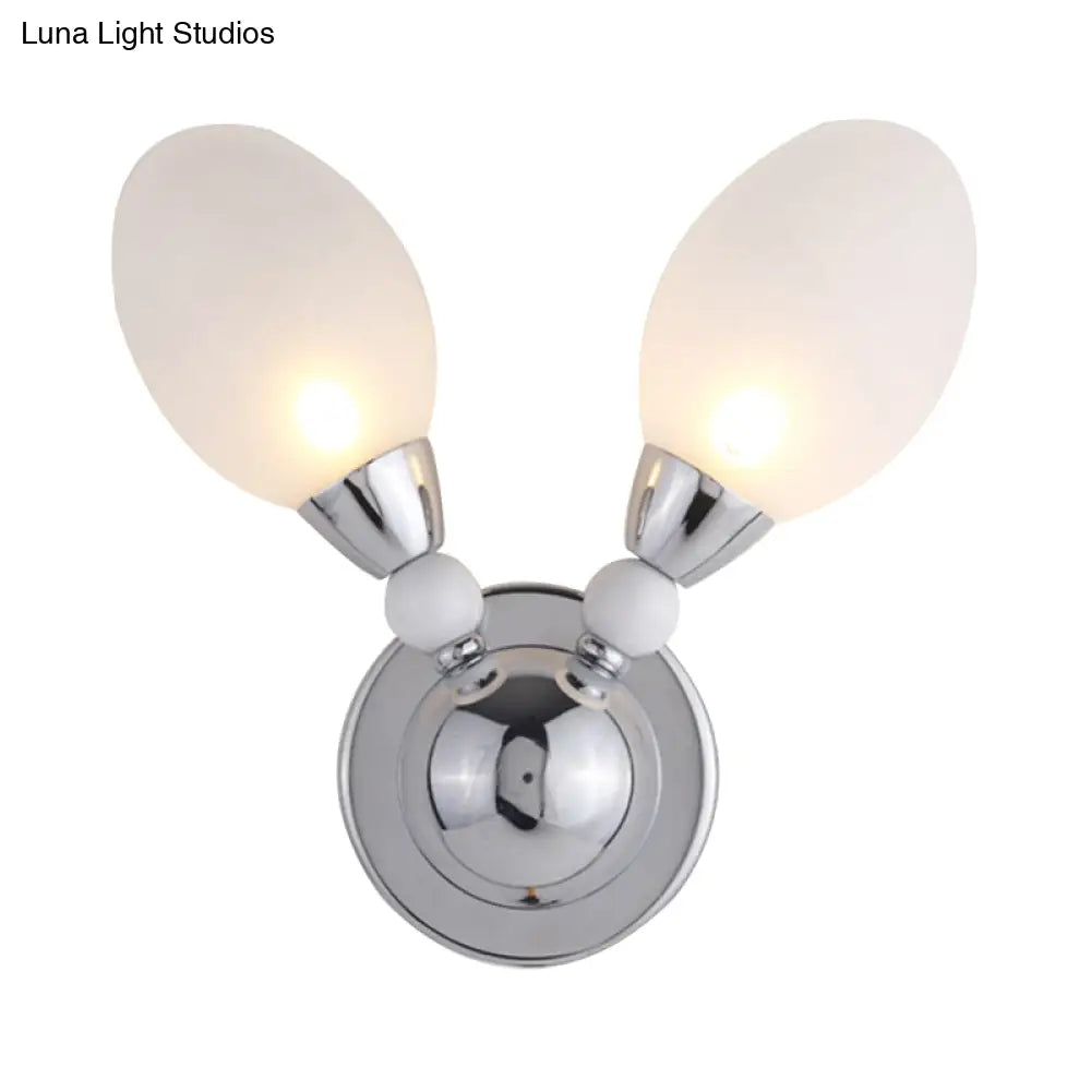 DecorBites™ Modern Chrome Egg Wall Light Fixture with 2/3 White Glass LED Lights