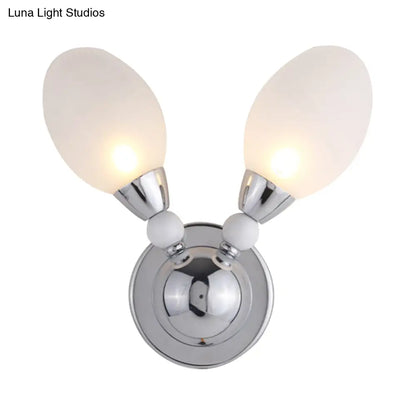 DecorBites™ Modern Chrome Egg Wall Light Fixture with 2/3 White Glass LED Lights