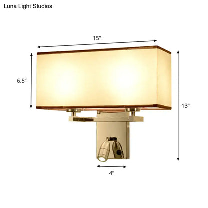 Modern chrome fabric led wall sconce bedroom lighting fixture
