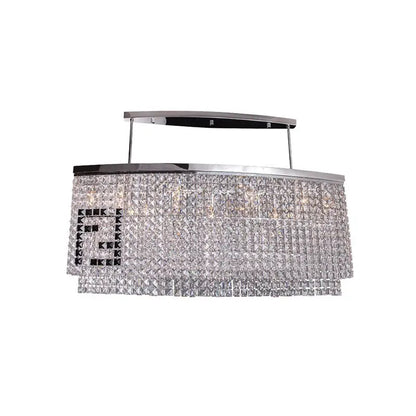 Modern chrome faceted crystal island ceiling lamp for dining room