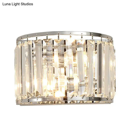 Modern chrome finish crystal wall lamp bedroom e12 e14 light