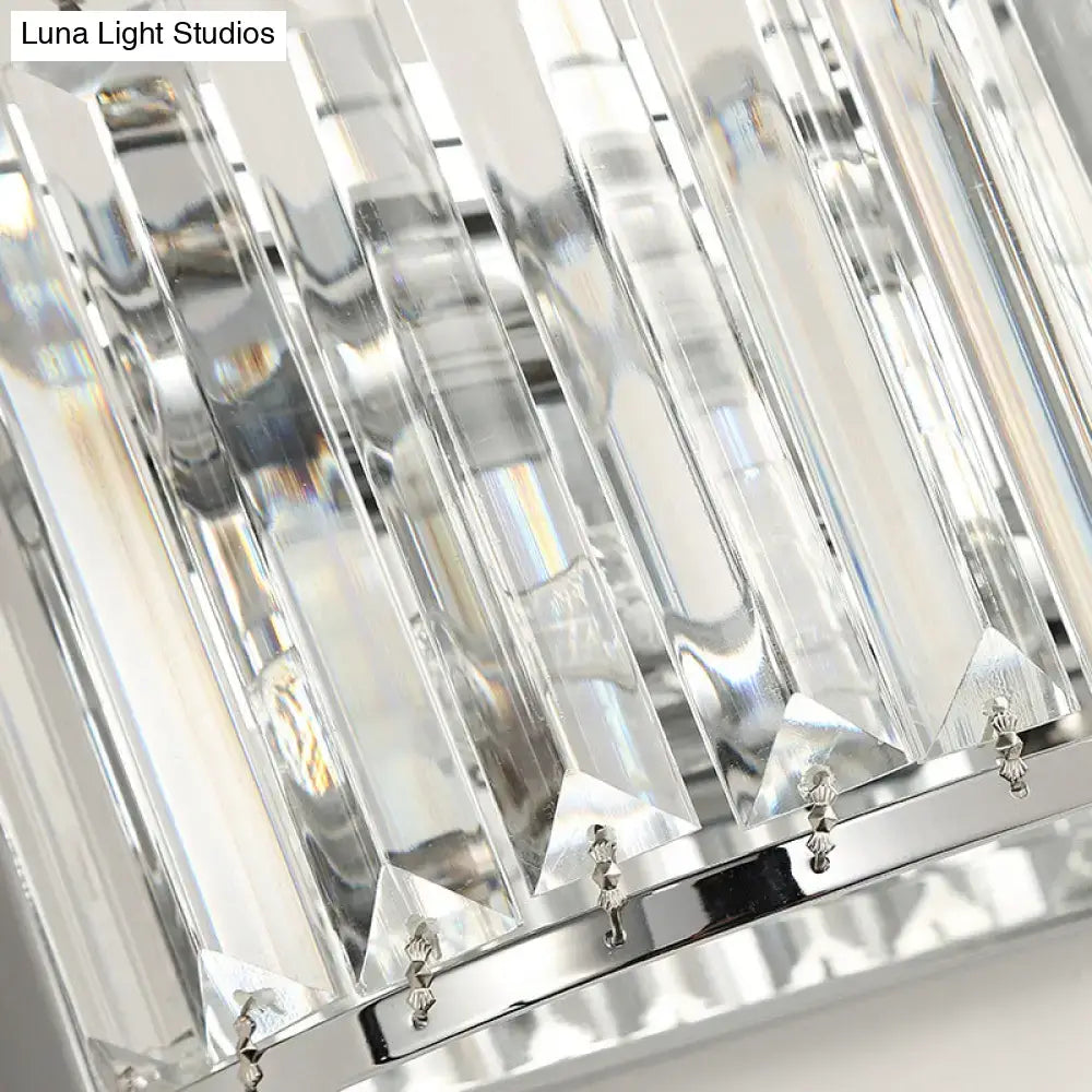 Modern chrome finish crystal wall lamp bedroom e12 e14 light