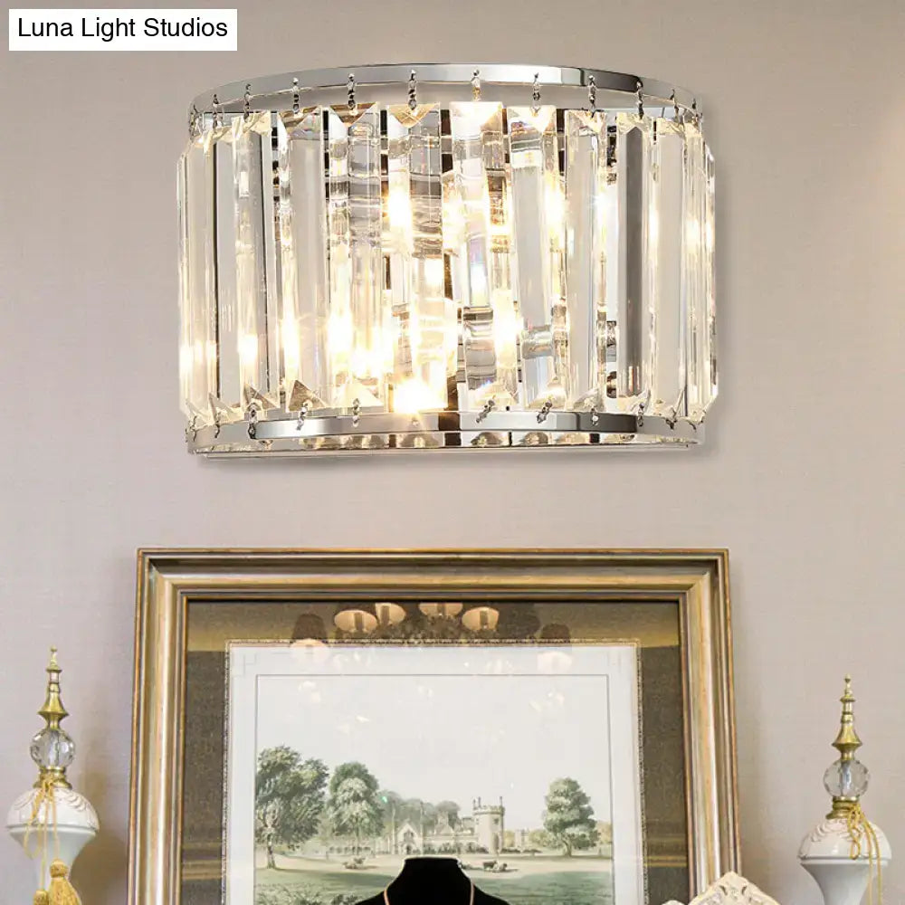 Modern chrome finish crystal wall lamp bedroom e12 e14 light