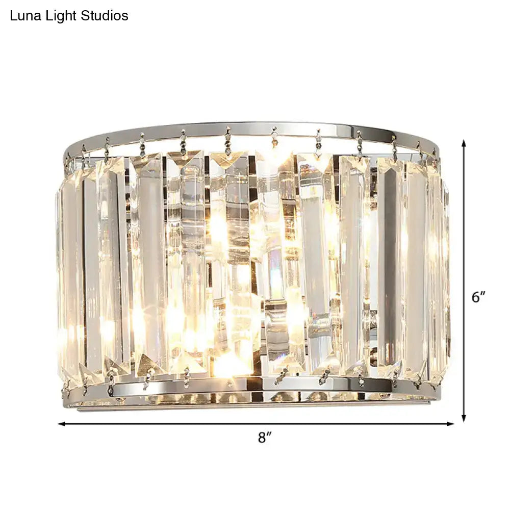 Modern chrome finish crystal wall lamp bedroom e12 e14 light
