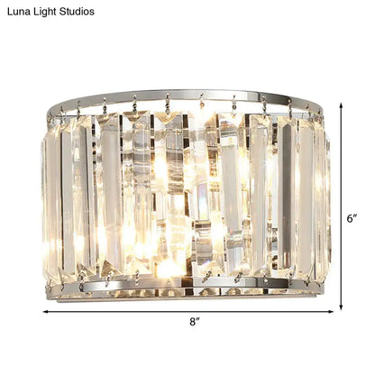 Modern chrome finish crystal wall lamp bedroom e12 e14 light