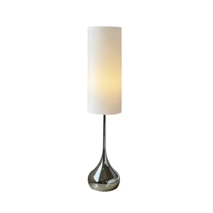 Modern chrome floor lamp with fabric shade living room light