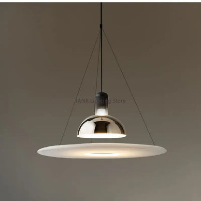 Modern chrome flying saucer chandelier for living room lighting