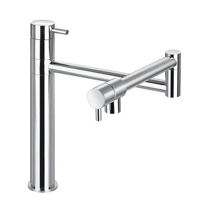 Modern chrome foldable kitchen faucet with articulated spout