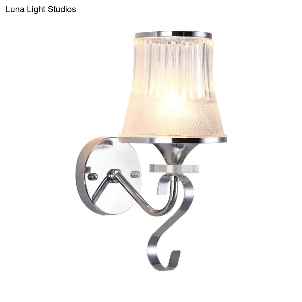 Modern chrome frosted glass wall light fixture bedroom crystal pendant