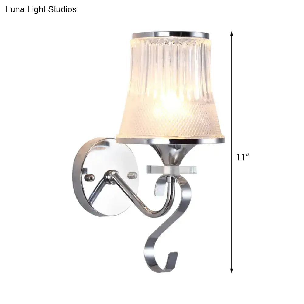 Modern chrome frosted glass wall light fixture bedroom crystal pendant