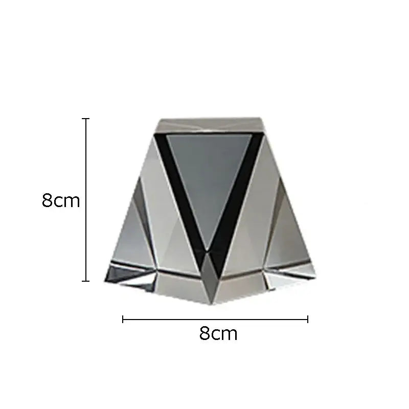 Modern chrome geometric crystal artwork polyhedron bookends living room