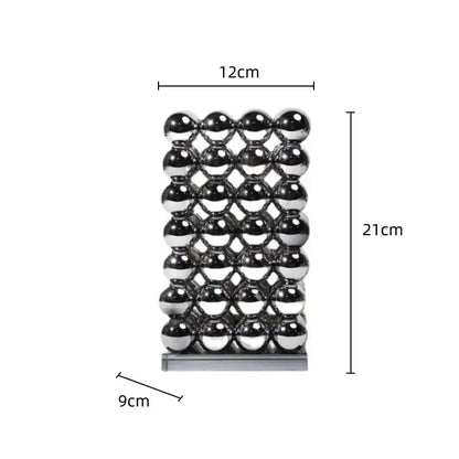 Modern chrome geometric crystal ball glass vase living room decor
